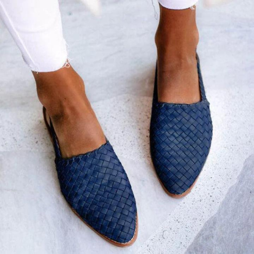 Siena Woven Slingback Flats – Chestnut Brown