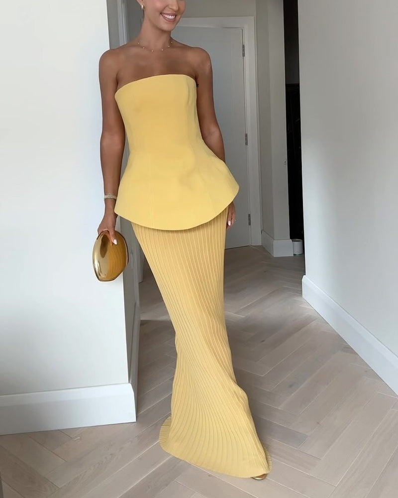 Marisol Sculpted Strapless Gown