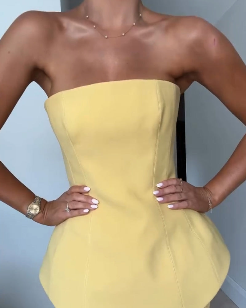Marisol Sculpted Strapless Gown