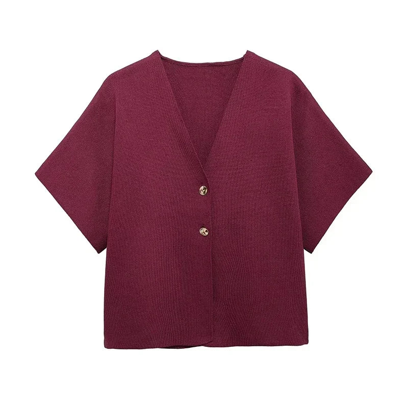 Élise Short-Sleeve Structured Blouse