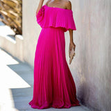 Seraphina Off-Shoulder Pleated Gown