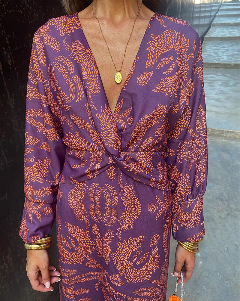 Amara Twist-Front Midi Dress
