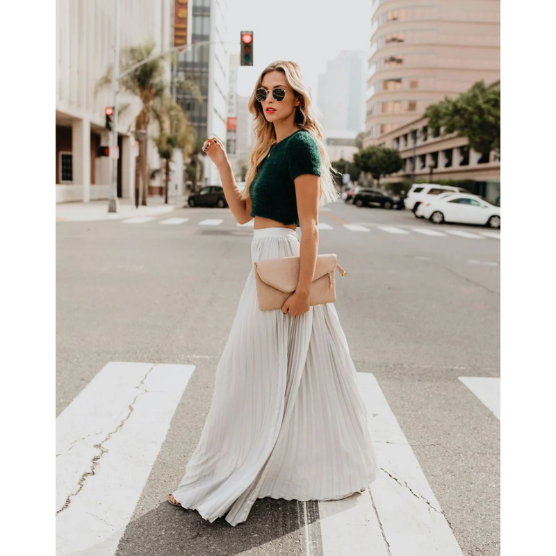 Aurora Pleated Maxi Skirt
