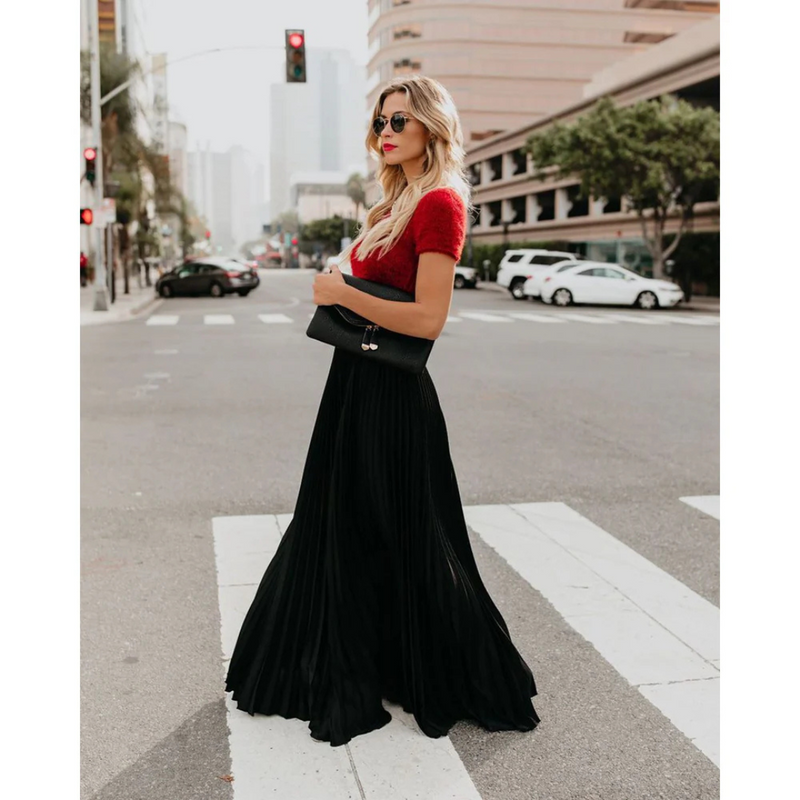 Aurora Pleated Maxi Skirt
