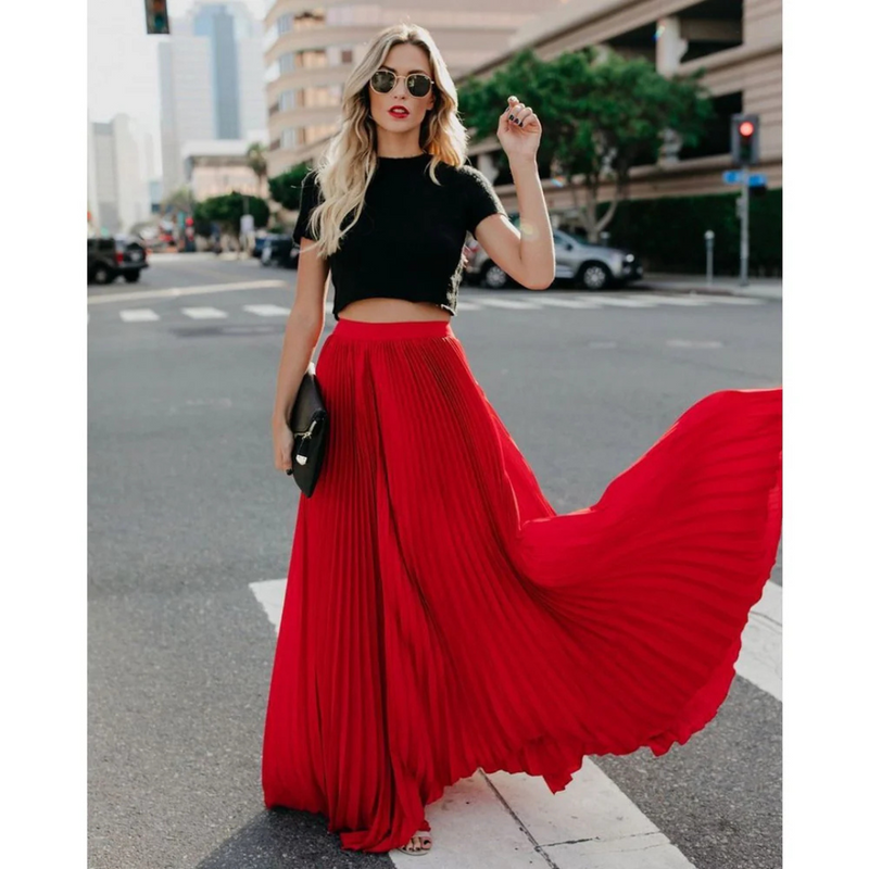 Aurora Pleated Maxi Skirt