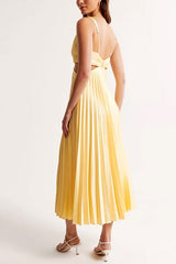 Celeste Pleated Cut-Out Midi Dress