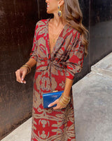 Amara Twist-Front Midi Dress