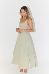 Amélie Square-Neck Midi Dress
