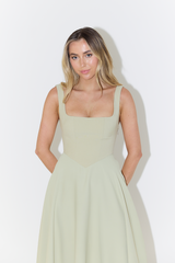 Amélie Square-Neck Midi Dress