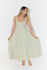 Amélie Square-Neck Midi Dress