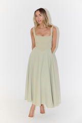 Amélie Square-Neck Midi Dress