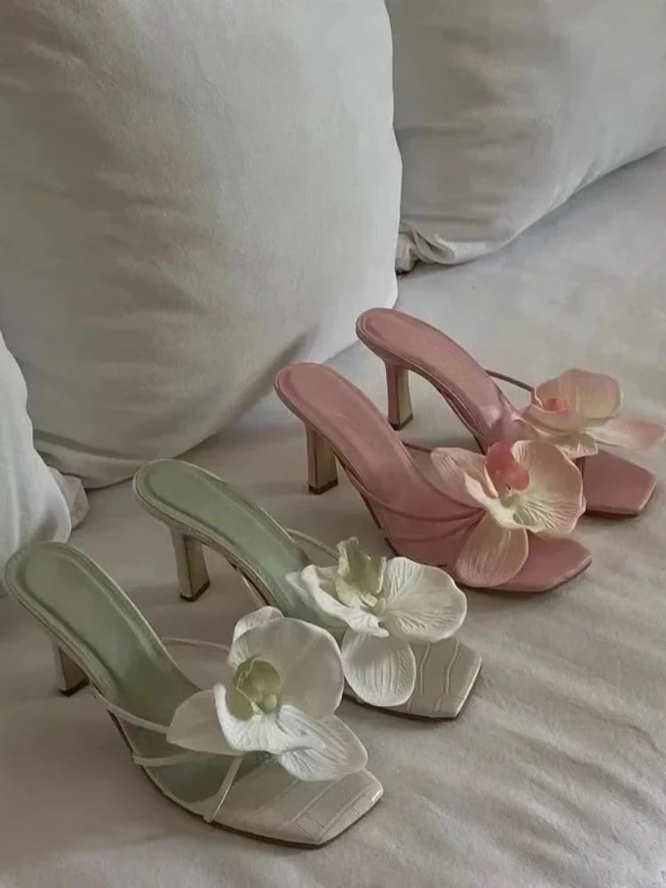 Fleur Orchid Embellished Heels