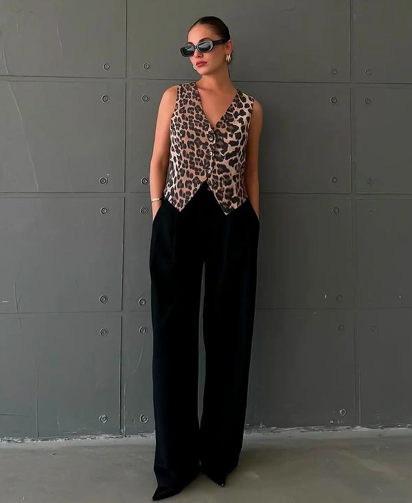 Untamed Elegance Leopard Waistcoat