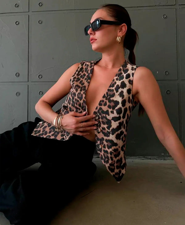 Untamed Elegance Leopard Waistcoat