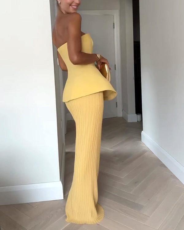 Marisol Sculpted Strapless Gown