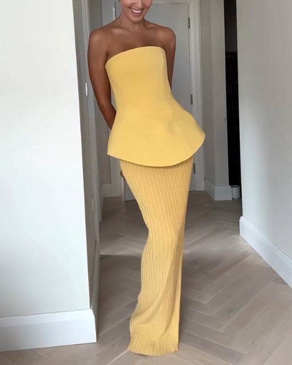 Marisol Sculpted Strapless Gown