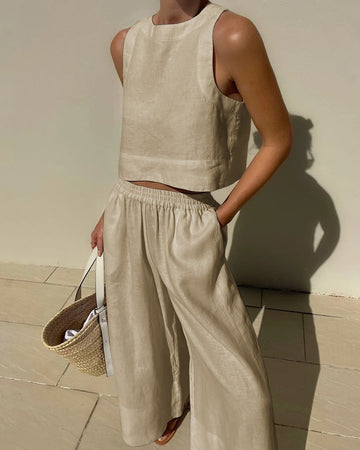 Luna’s Sunlit Grace Textured Crop Top Set