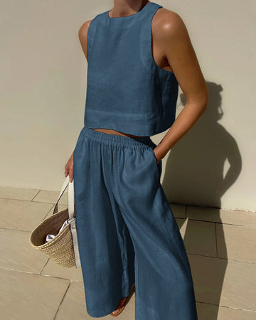 Luna’s Sunlit Grace Textured Crop Top Set