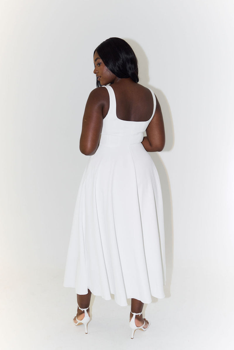 Amélie Square-Neck Midi Dress