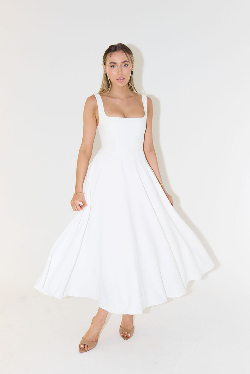 Amélie Square-Neck Midi Dress
