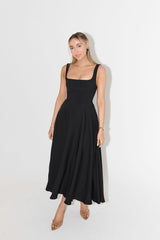 Amélie Square-Neck Midi Dress