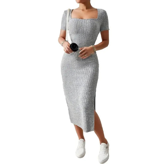 Versatile Slit Knit Dress