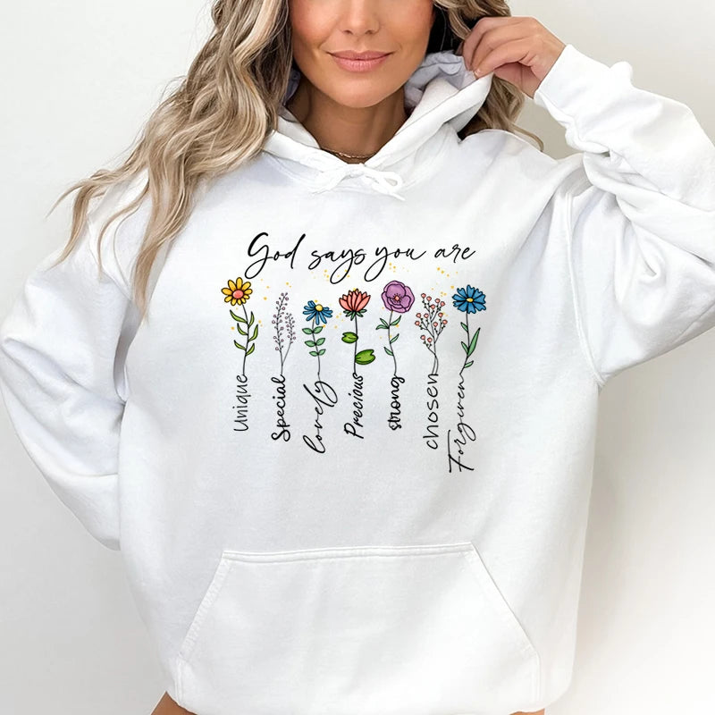 Unique Flower Print Hoodie