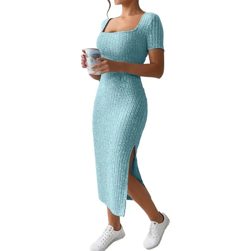 Versatile Slit Knit Dress