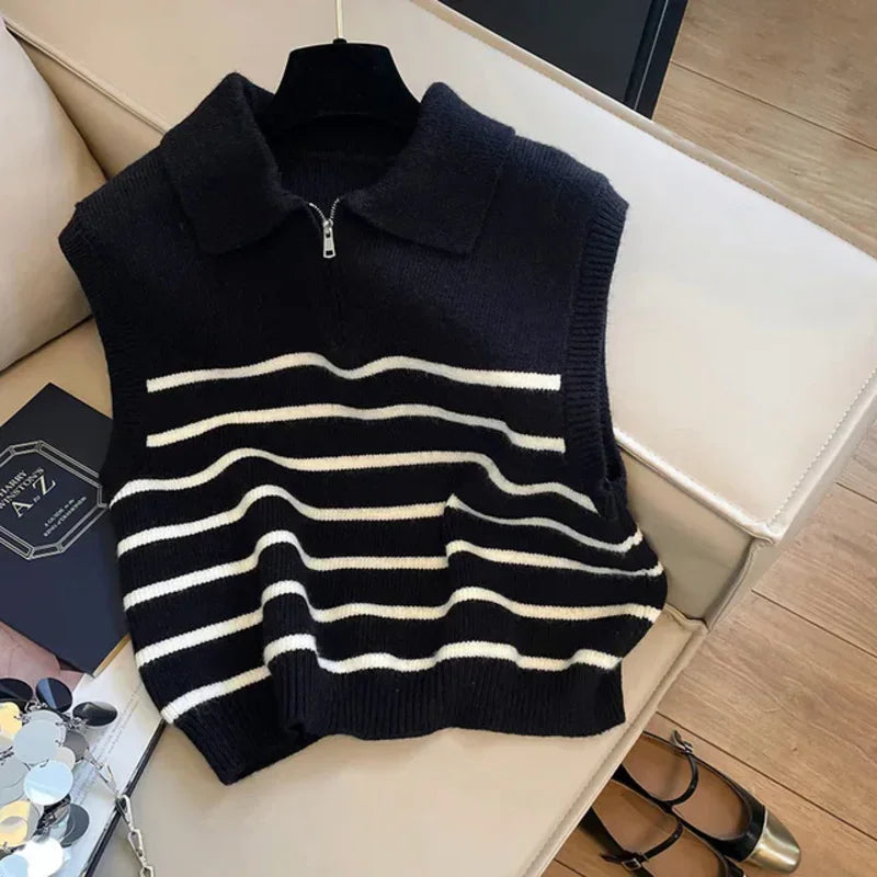 Striped Knitted Vest