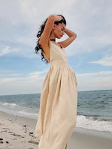 Coastal Serenity Linen Maxi Dress
