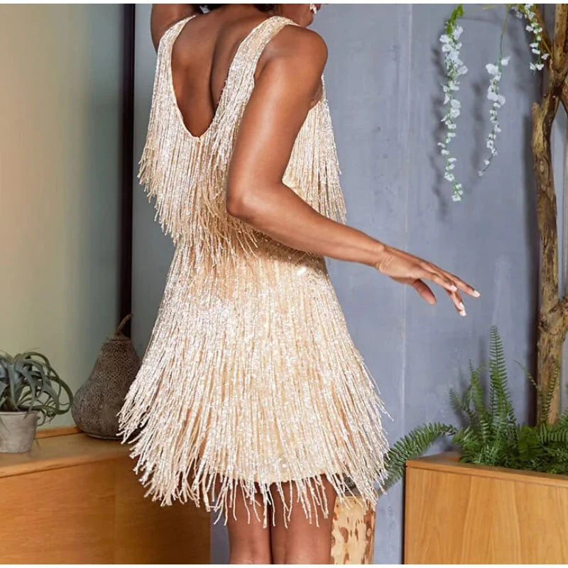 Tassel Sequin Mini Dress