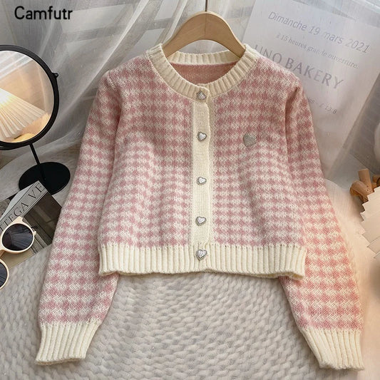 Women's Korean Fashion New Korean Long-sleeved Knit Sweater Cardigans Outwear Coat