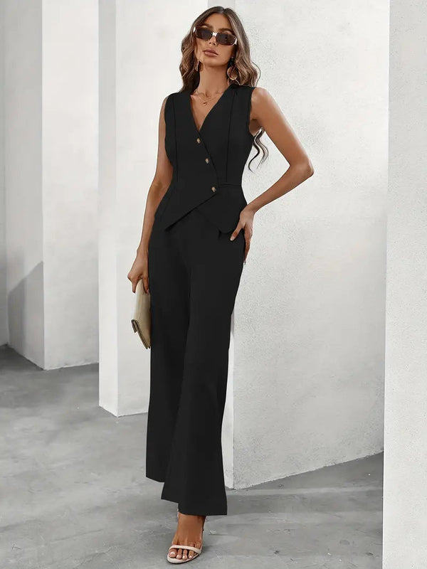 Selène Tailored Waistcoat and Wide-Leg Trouser Set